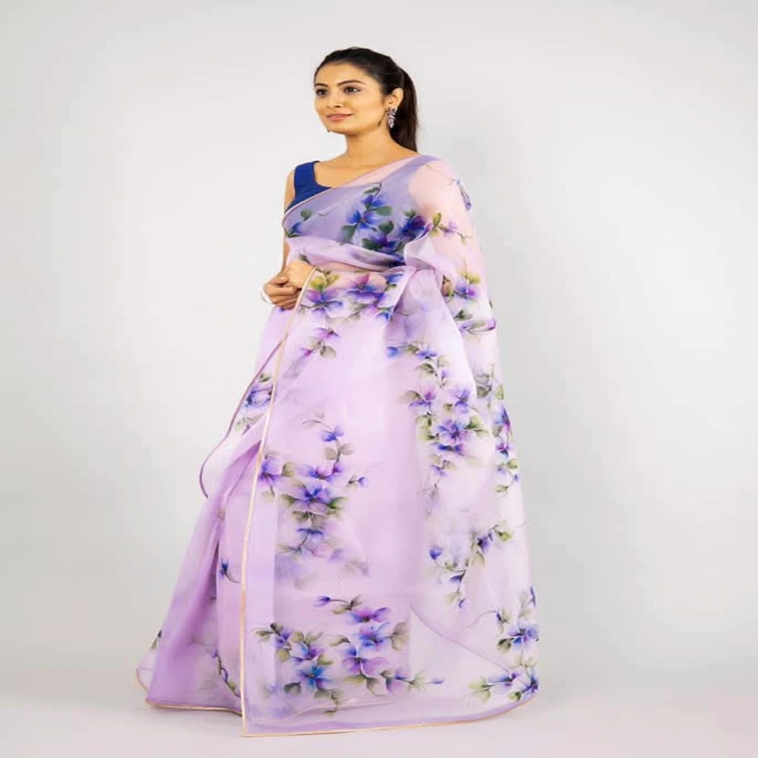 হ্যান্ড প্রিন্ট শাড়ি